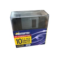 Memorex 3.5 Inch HD Computer Diskettes 10 Pack PC Formatted 1.44MB 3210-3661 New picture