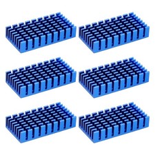 6 Pack Heatsink 50x25x10mm Aluminum Heat Sink with Thermal Blue Sticker Blue picture