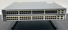 Lot of 2 Cisco Catalyst WS-C3750v2-48PS-S 48-Port Rack Mountable Ethernet Switch picture