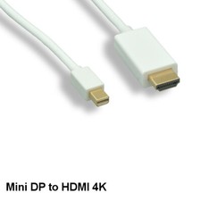 KNTK 15ft Mini DisplayPort 1.2a to HDMI 1.4b Cable HD 4K 3D MiniDP to HDMI Cord picture
