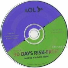 America Online AOL 9.0 Security Edition Try 90 Days Risk-Free CD Purple & Green picture