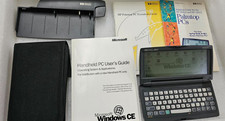 Hewlett Packard 320LX Handheld Palmtop 4MB F1221A ABA  w/ Case, Manuals, Cradle picture