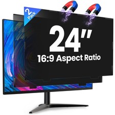 2 Pack 24 Inch Magnetic Computer Privacy Screen for Monitor 16:9 Aspect Ratio, A picture