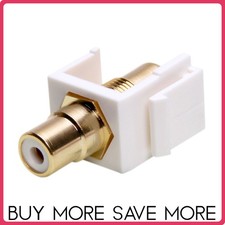 Wall Plate RCA Keystone Jack Female Coupler Modular Insert Faceplate Port White picture