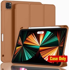 Smart Case for iPad Pro 12.9 2020, Brown, Pencil Holder, Auto Wake/Sleep picture