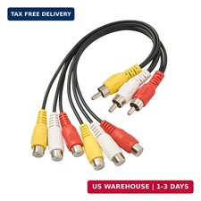 AV Cable Splitter, 3 RCA Male Jack to 6 RCA Female Plug Splitter Audio Video Av picture