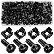 40 Pcs/20 Set Rack Mount Screws and Cage Nuts for Server Rack Cabinet, Black Car picture
