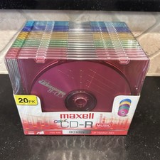 Maxell CD-R Music 20 Pack CD-R Y2K Color Jewel Cases 80Min 700MB Brand New picture