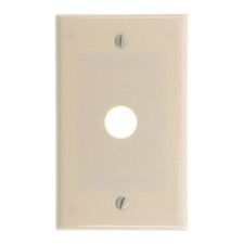LEVITON 86017 TELEPHONE/CABLE WALL PLATE, 001-000 SIZE, 1 GANG, IVORY, (25-PACK) picture