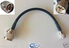 1 x 8 inch RG58 LOW LOSS COAX RF CABLE Mini UHF MALE TO N TYPE MALE Asmbld in US picture