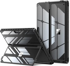 INFILAND Surface Pro 11/10/9 Case, Crystal Clear 01-Mysterious Black  picture