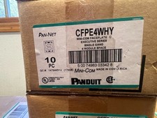 New Panduit CFPE4WHY Mini-Com 4-Port Single Gang Faceplates Box of 10 picture