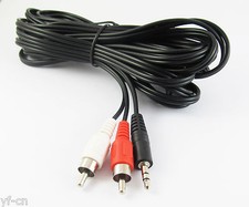 4pcs 16FT/5M Aux 3.5mm Male Stereo Plug to 2 RCA Phono Male Audio Video AV Cable picture