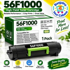 56F1000 Black Toner Cartridge with Chip 6000 Page MS521 picture