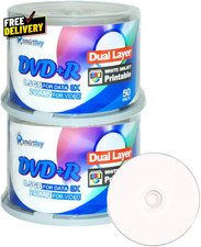 Smart Buy 100 Pack Dvd+R Dl 8.5Gb 8X DVD plus R Double Layer Printable Whit.... picture