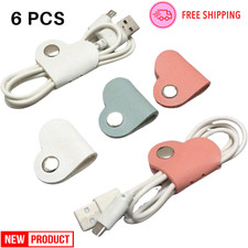 6pcs PU Leather Cable Winder Cute Cord Organizer Winder for Earphones & Chargers picture