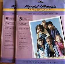 Special Moments Photo Paper For Ink Jet Printers 2 Pks-8 Sheets 8.5 x 11 Glossy picture