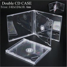 2-Disc STANDARD Double CD Jewel Case with Tray 10.4mm (2 CD) Lots Clear Cover picture