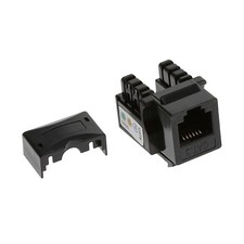 20 Pack of RJ11/12 (CAT3) 110 Type Keystone Jack Black picture
