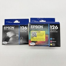 Lot Epson T126520 126 High-Capacity Ink Cartridges Cyan/Magenta/Yellow AND Black picture
