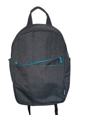 Gray Laptop Backpack 17.5” • Padded Compartment • Turquoise Interior picture