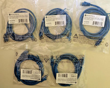 Lot of 5 - MONOPRICE 3376 Patch Cable Cat 5e Booted Blue 5ft - New  picture