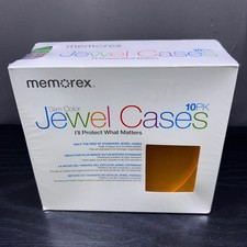 NIB SEALED Memorex Slim Color Jewel Cases 10 Pack CD DVD Media Storage picture