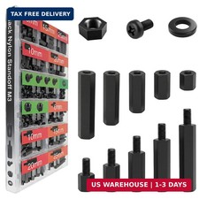 M3 Black Nylon Standoff Screws Spacers Nuts for Motherboard & PCB Mounting Hardw picture