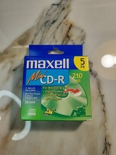 5 Pack Maxell Mini CD-R 210 MB 24 Min NEW  picture