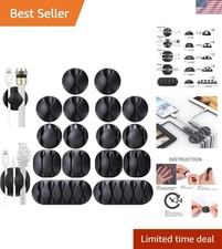 16PCS Cable Clips, Self Adhesive Cord Holder Organizer Wire Management picture
