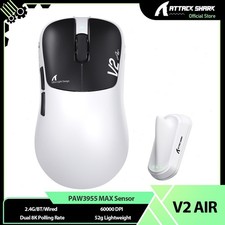 ATTACK SHARK V2 AIR Wireless Gaming Mouse PAW3955MAX 52g Ultra Light Dual 8K picture