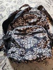 Vera Bradley Laptop Backpack Bag in Chandelier Noir Black & White picture