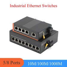 5/8-port Industrial Ethernet Switch 100/1000Mbps DIN Rail, Plug and Play picture