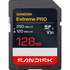 Sandisk NEW 128GB Extreme PRO SD UHS-I V30 Memory Card, Up to 250MB/s Read (New picture