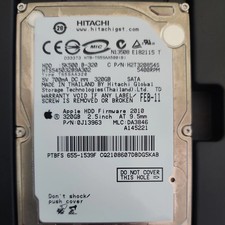 APPLE HITACHI HTS545032B9SA02 320GB SATA HARD DRIVE P/N: 0A78253  MLC: DA3350 picture
