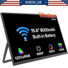 EVICIV 15.6'' Wireless 100%s RGB Portable Monitor USB C HDMI Screen for Computer picture