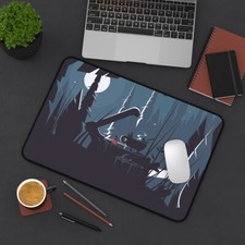 Herbs Tea Traveler Desk Mat, Pattern Desk Mat, Mountains in moonlight Desk Mat picture