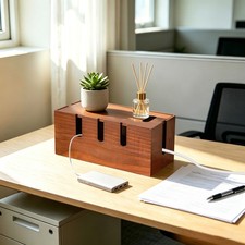 Cable Management Box, Cable Organizer, Wood Cable Management Box picture