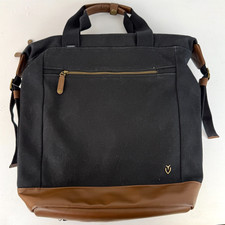 VESSEL - Heavy Canvas and Faux Suede Synthetic Leather Backpack - Black/Brown picture