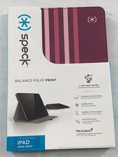 Speck Balance Folio Case iPad 10.2 2019-2021 Crimson Red Stripes picture