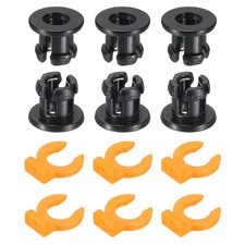 6 Set 3D Printer Tube Coupler Set Joint Connector 10mm OD x 4mm ID, Black/Orange picture