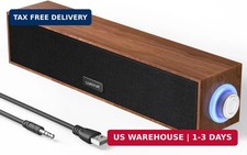 Uakinat Computer Speakers,Wooden Multimedia Digital Speaker,USB Powered 3.5mm AU picture