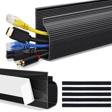 Cable Management Under Desk (31.5in J Channel L-31.5in (2x L15.7in), Black picture