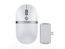ProtoArc 2-in-1 Travel Hub Mouse - Modular HubMouse with Customized Hub - White picture