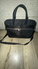 KNOMO London Hanover Slim 13 in Laptop Briefcase Black Nylon Adjustable Strap picture