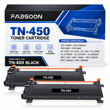 TN450 Toner 2PK BK High Yield Fits HL-2230 HL-2240D HL-2275DW HL-2280DW 2PK picture