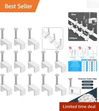 Versatile 8mm Nail-In Cable Clips - 100 Count for All Cord Management Needs picture