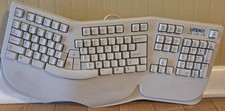 Liteon SK-6000 Computer Keyboard Vintage Ergonomic Split Wired White Tested picture