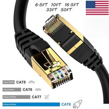 Cat8 Ethernet Cable 40Gbps 2000MHz SFTP Shielded for Gaming Data Center Outdoor  picture