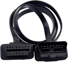 OBD2 Extension Cable, 16Pin Male to Female Flat Ribbon Extension Cord, Lo picture